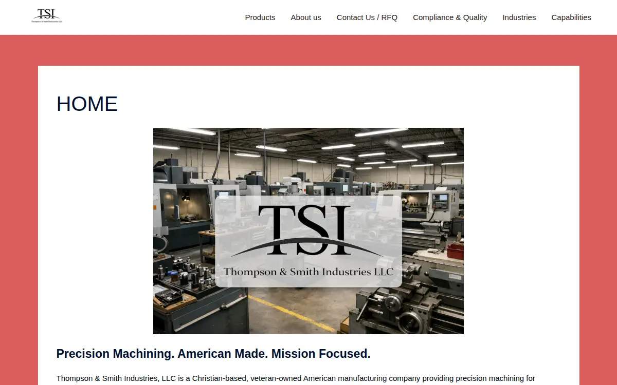 Homepage of Thompson & Smith Industries LLC