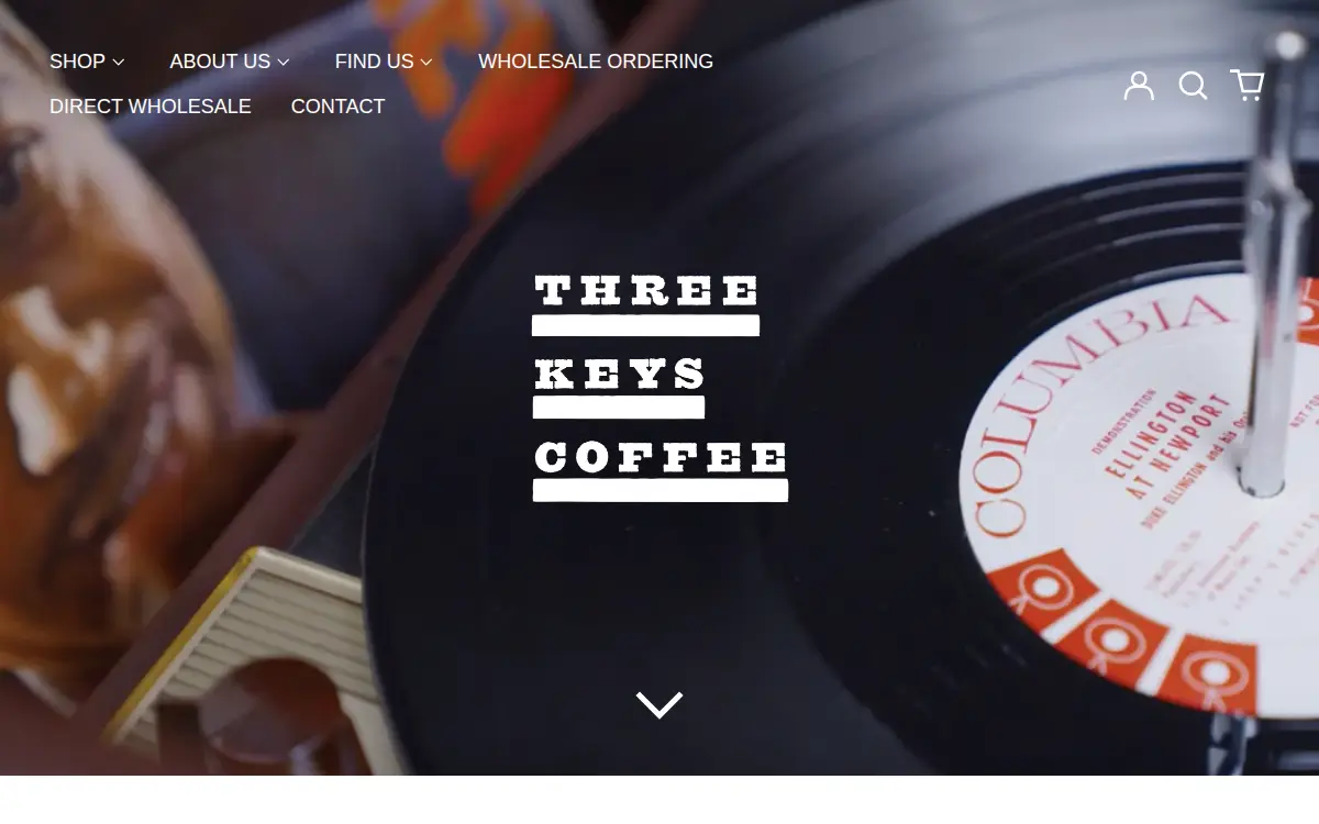 Homepage of Three Keys Coffee LLC