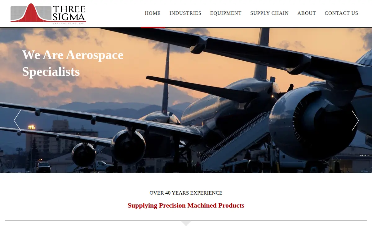 Homepage of Three Sigma Manufacturing, INC.