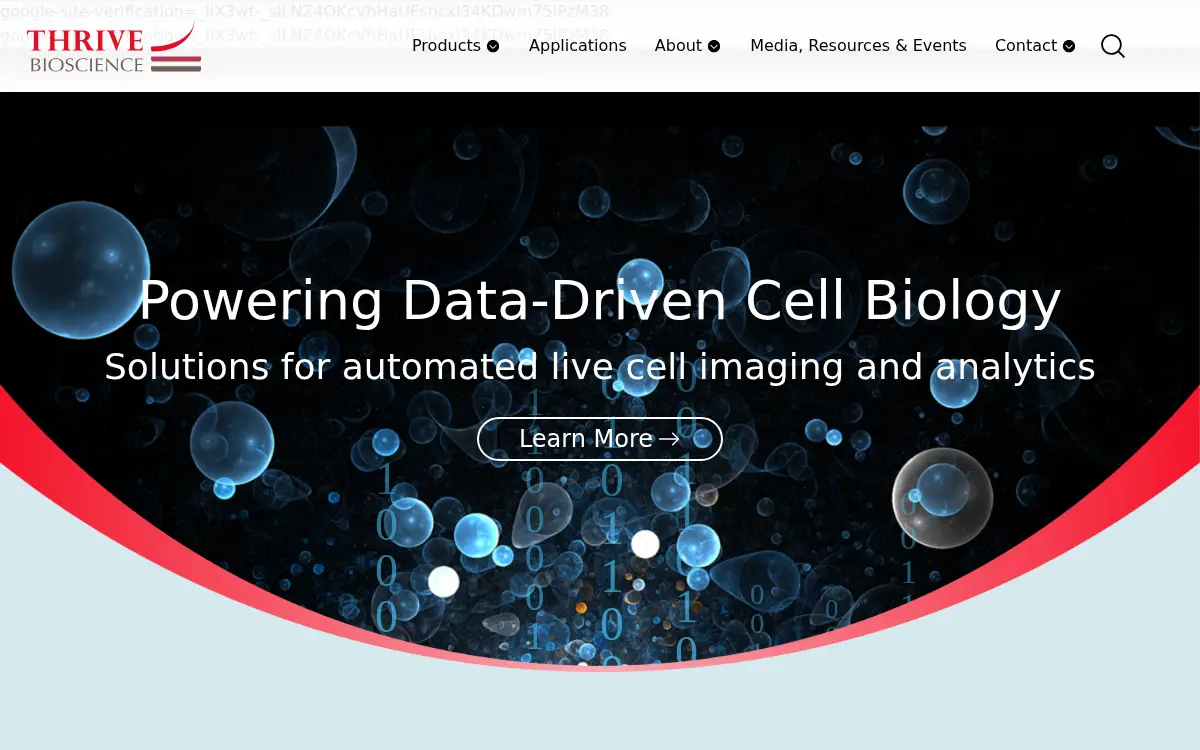 Homepage of Thrive Bioscience INC