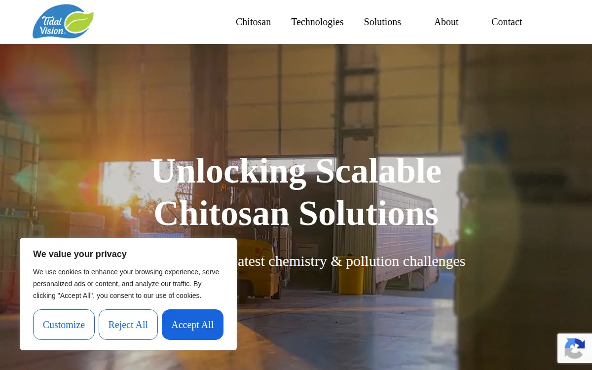 Homepage of Tidal Vision Products INC.