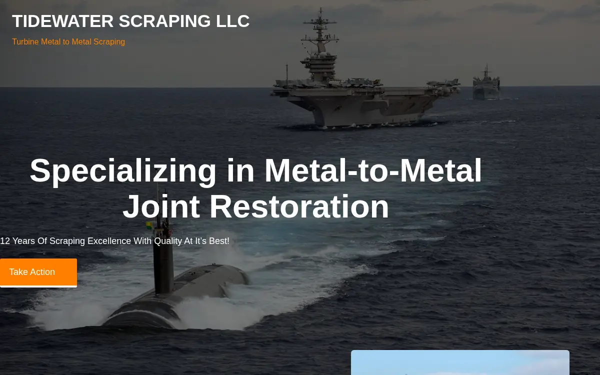 Homepage of Tidewater Scraping LLC