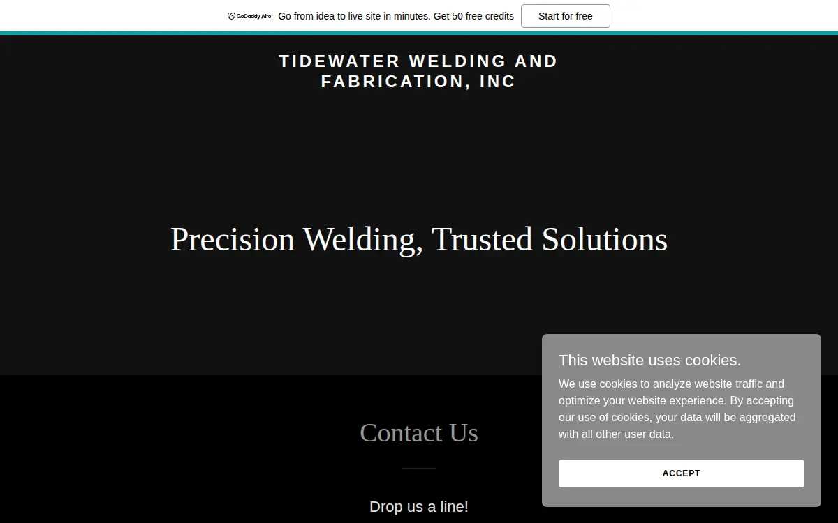 Homepage of Tidewater Welding and Fabrication, INC
