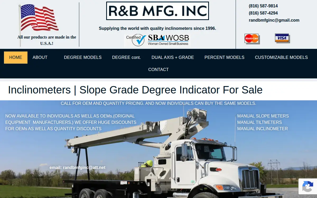 Homepage of R & B Manufacturing, INC.