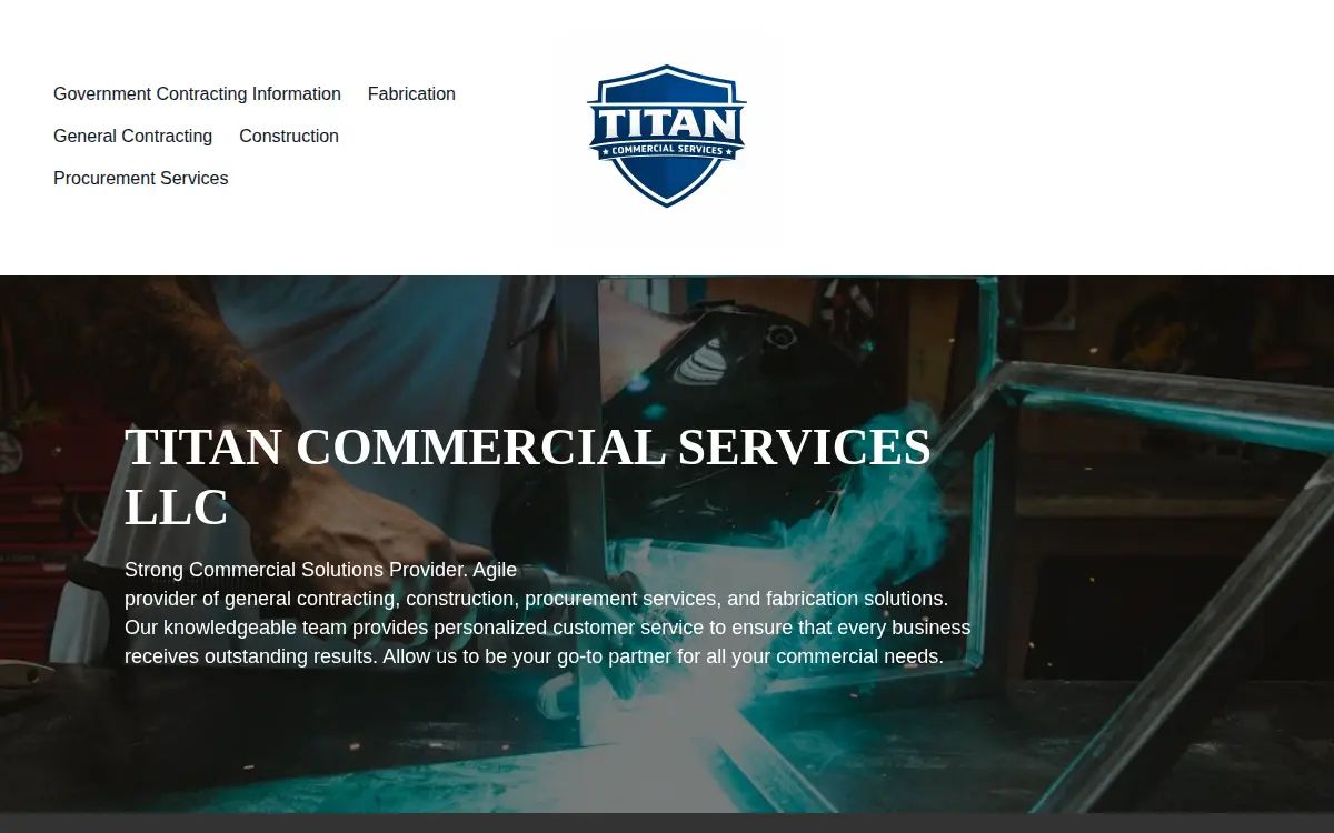 Homepage of Titan Commercial Services, LLC