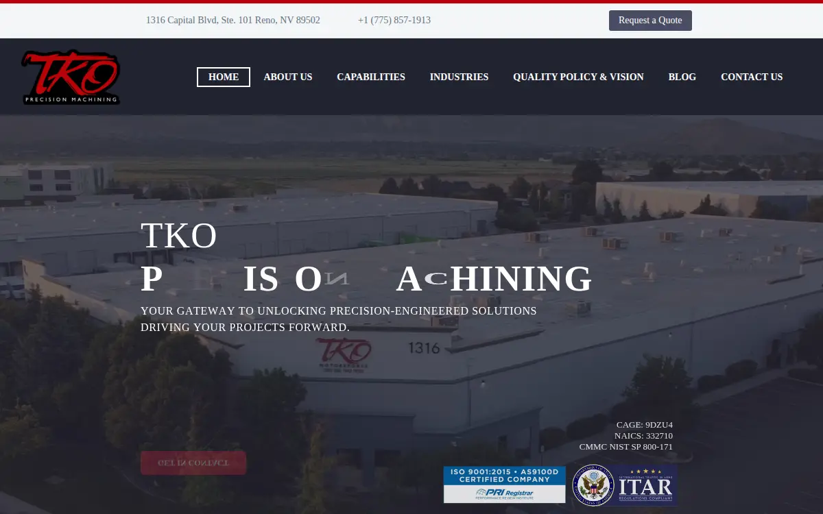 Homepage of Tko Motorsports, LLC