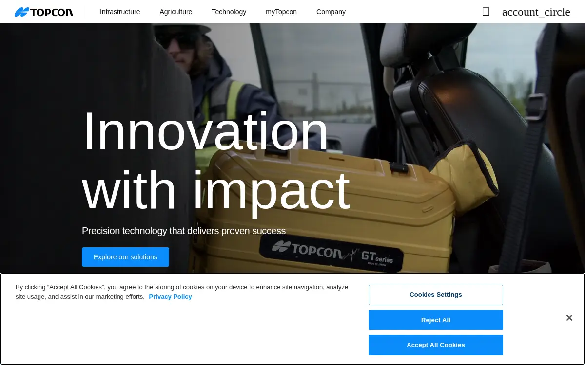 Homepage of Topcon Positioning Systems, INC