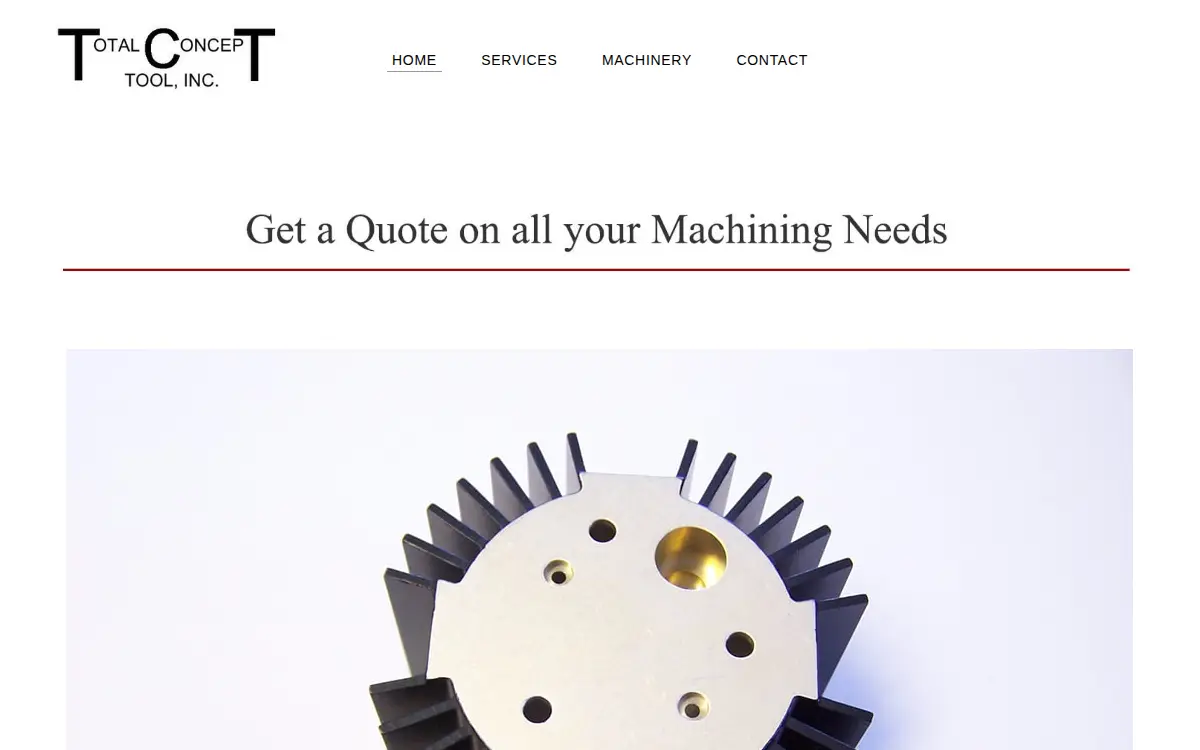 Homepage of Total Concept Tool, INC