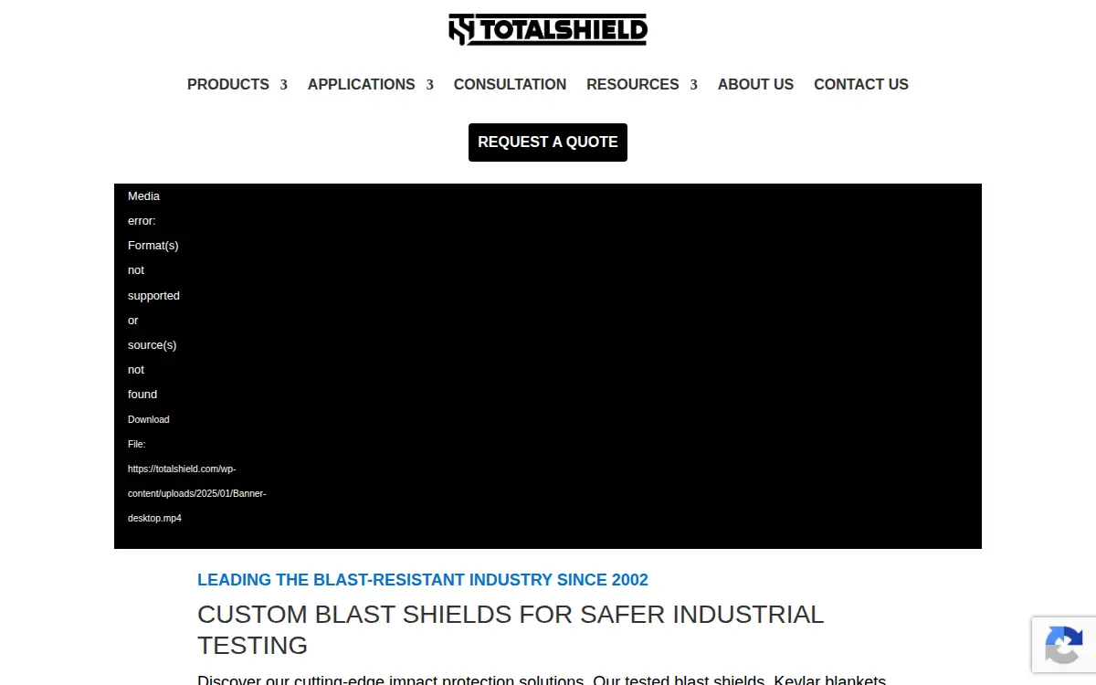 Homepage of Totalshield LLC