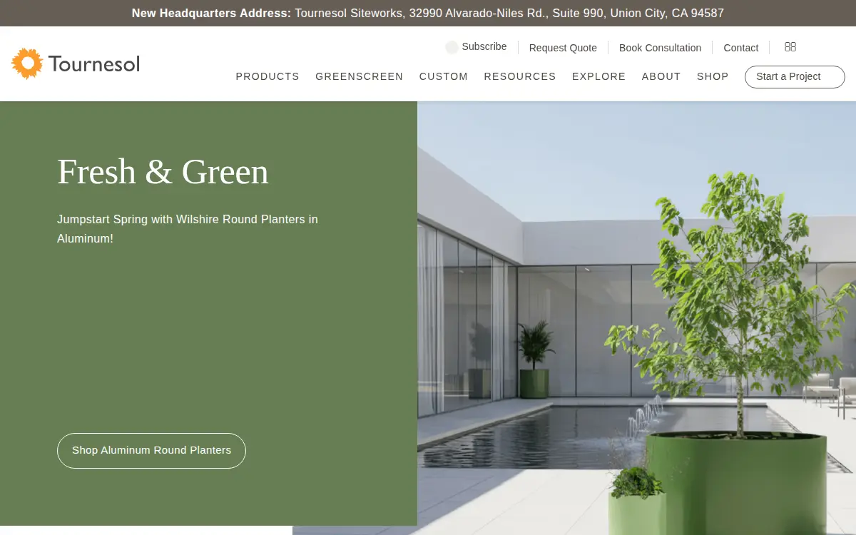 Homepage of Tournesol Siteworks LLC