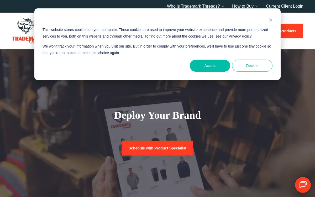 Homepage of Trademark Specialties LLC