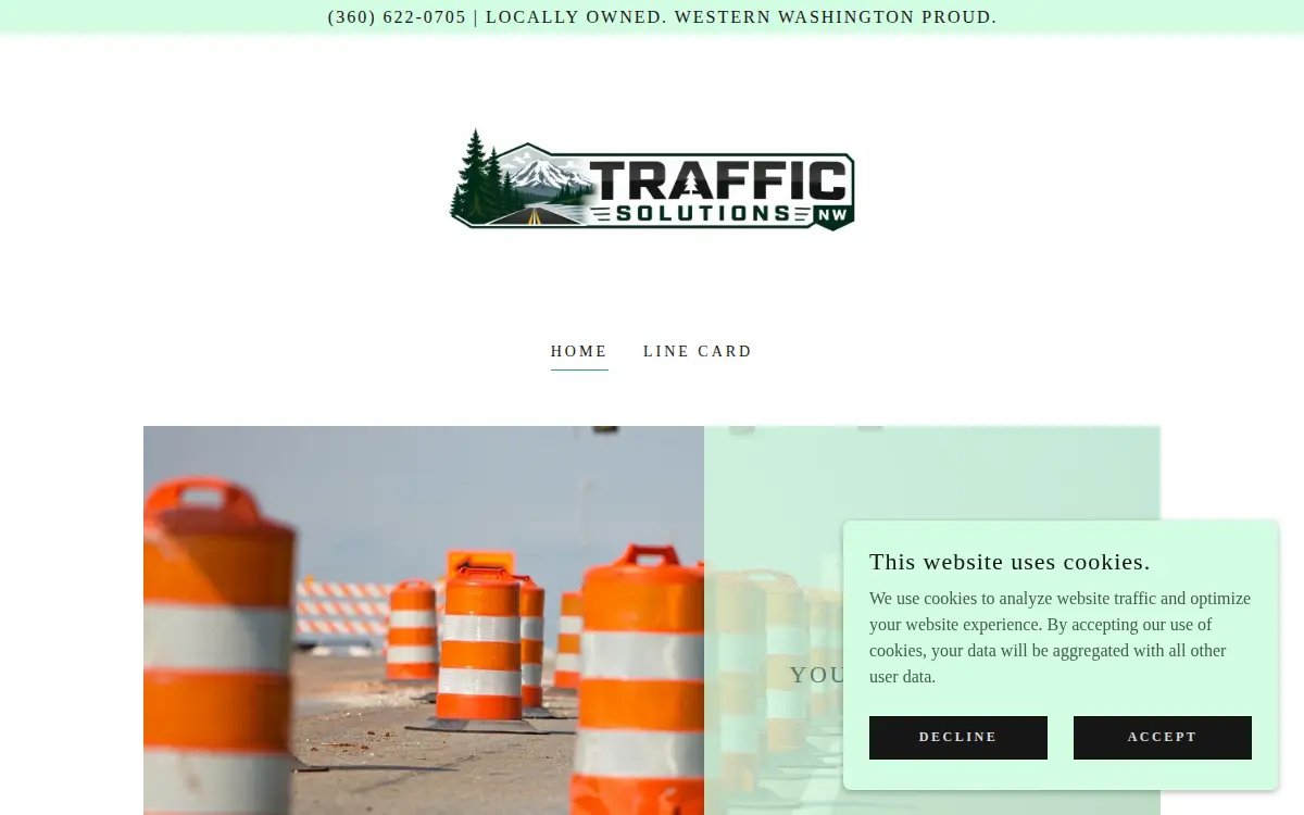 Homepage of Traffic Solutions Nw LLC