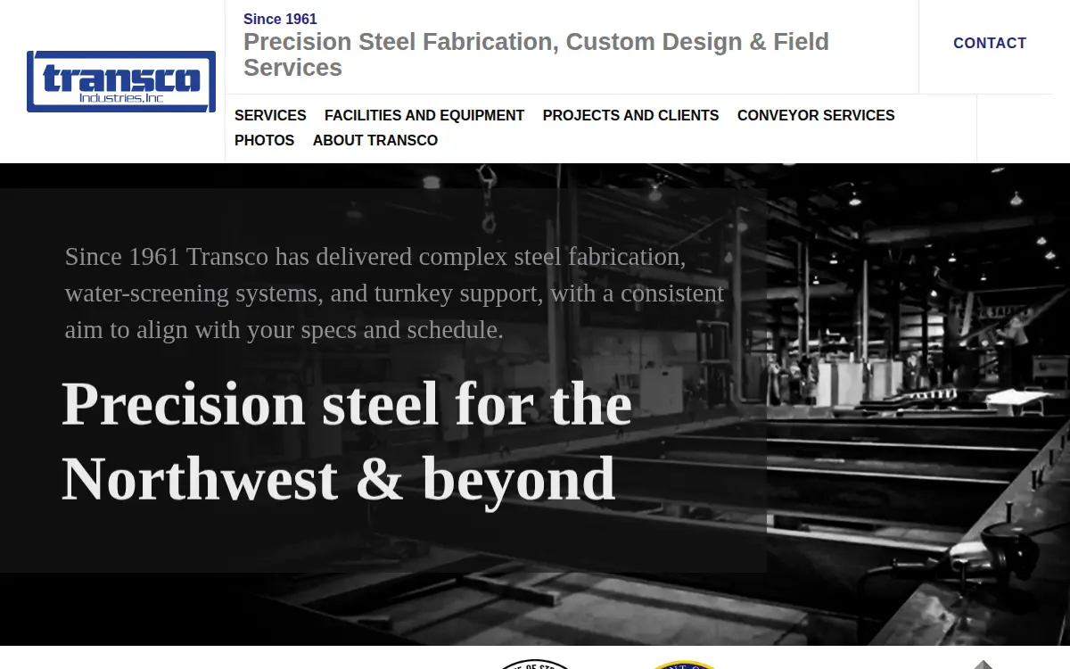 Homepage of Transco Industries, INC.