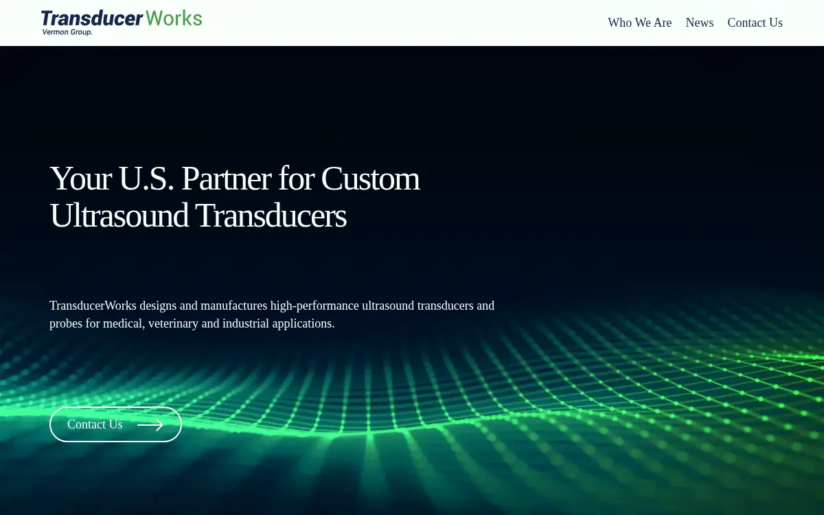 Homepage of Transducerworks, LLC