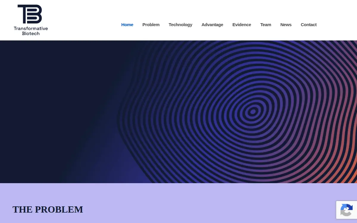 Homepage of Transformative Biotech, LLC