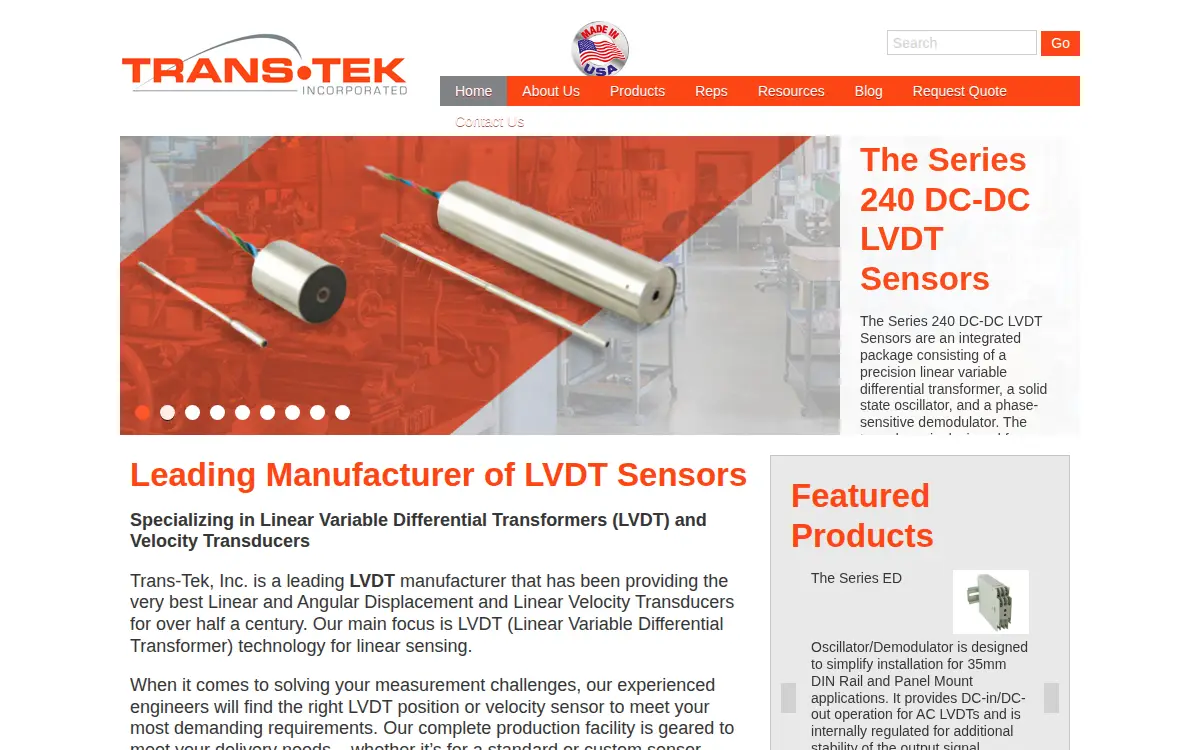Homepage of Trans Tek INC