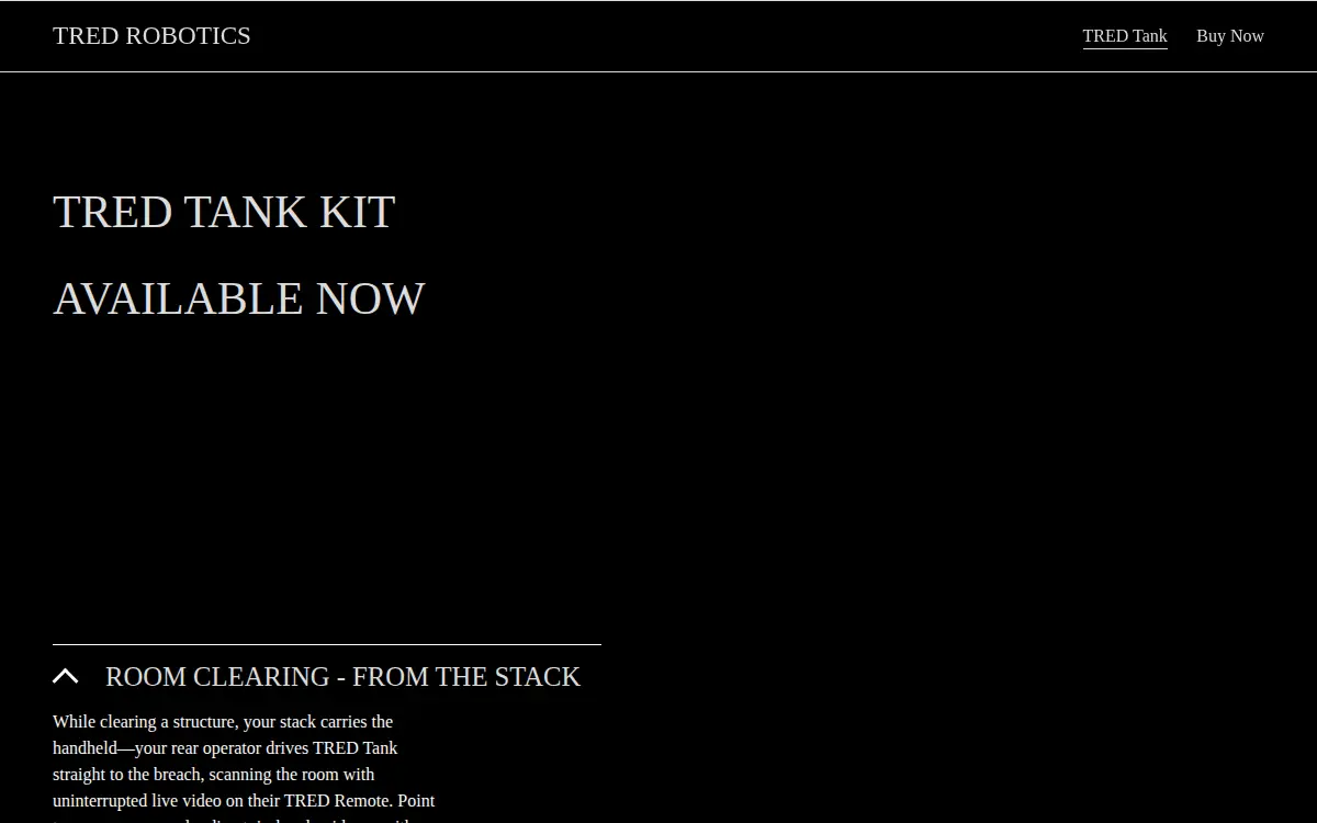 Homepage of Tred Robotics LLC