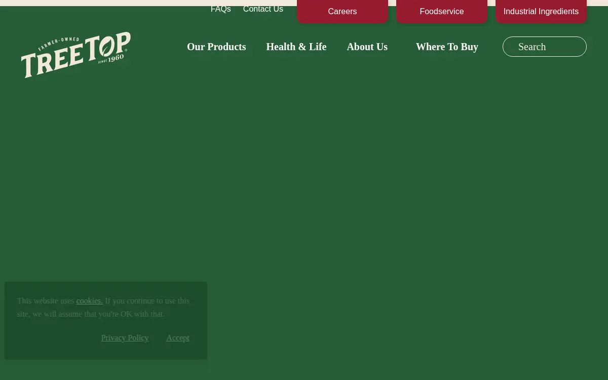 Homepage of Tree Top, INC