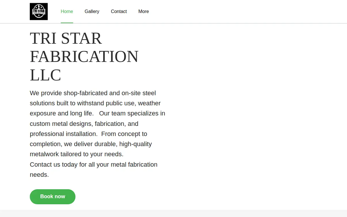 Homepage of Tri Star Fabrication LLC
