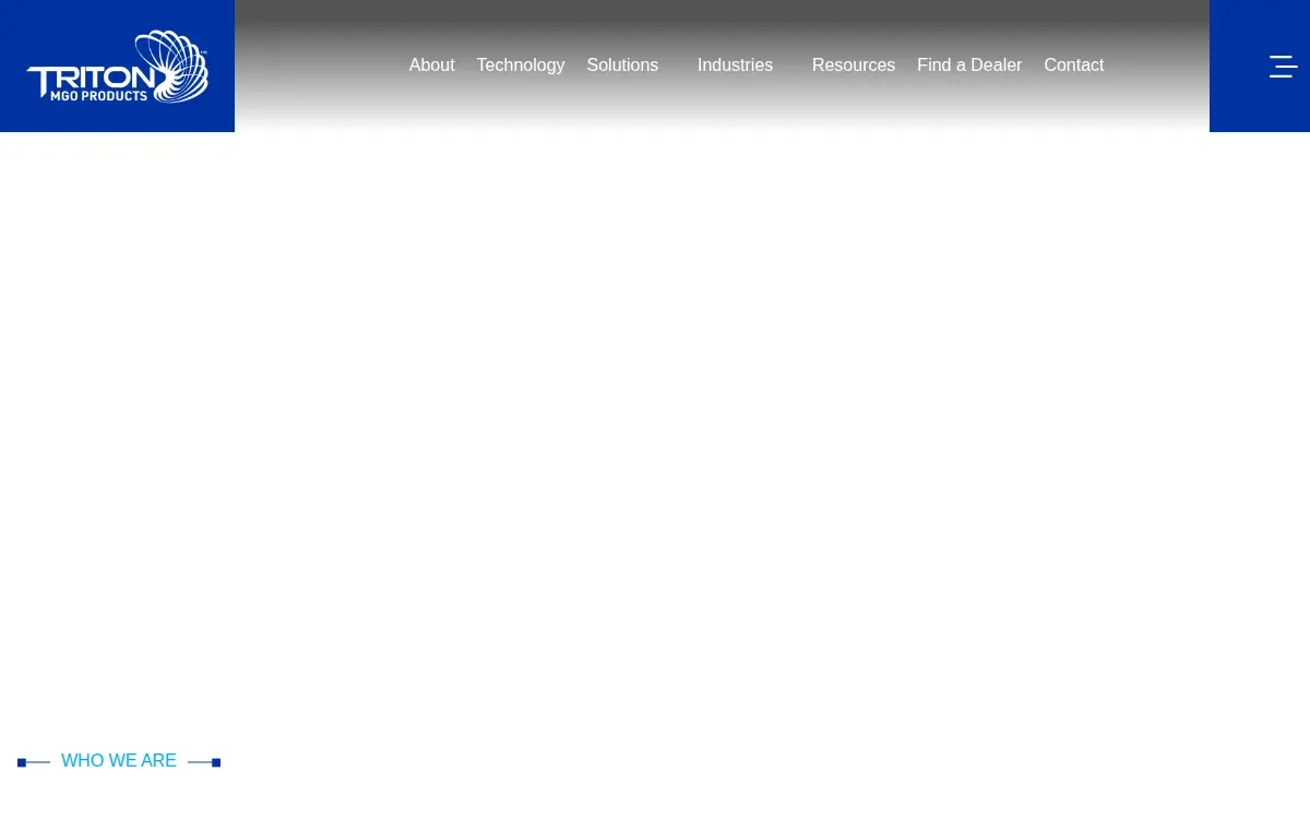 Homepage of Triton Mgo Products, LLC