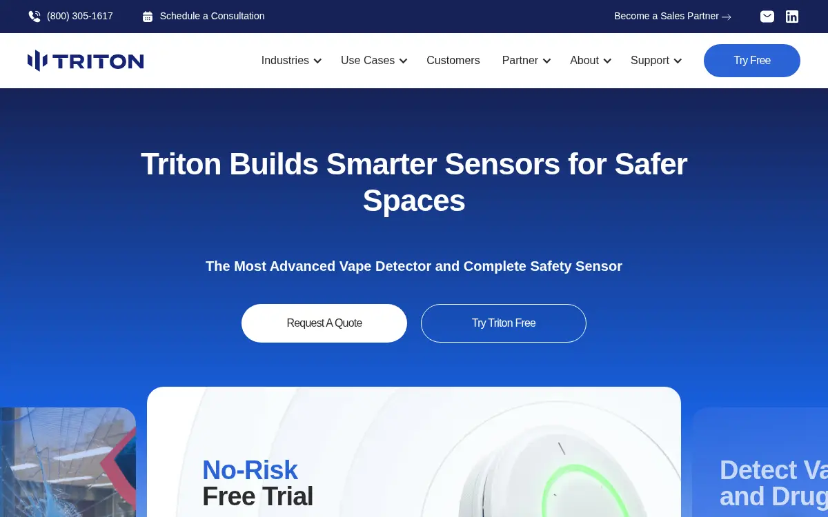 Homepage of Triton Sensors, LLC