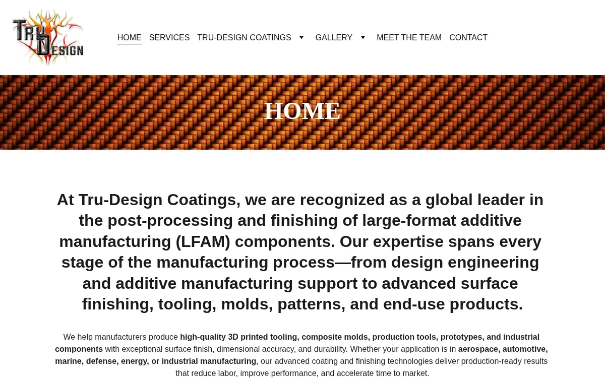 Homepage of Tru-design, LLC