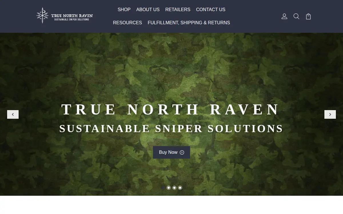 Homepage of True North Raven LLC
