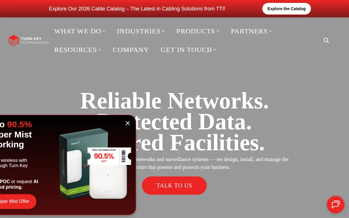 Homepage of Turn-key Technologies, INC.