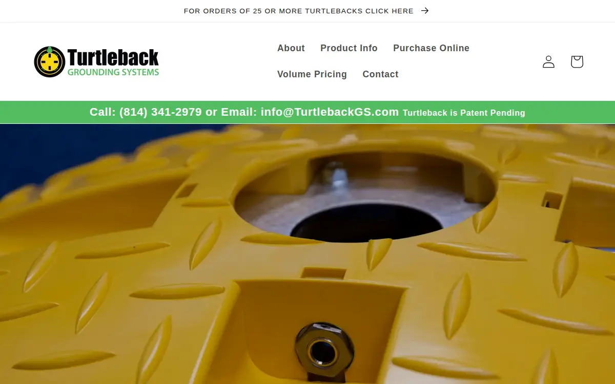 Homepage of Turtleback Grounding Systems LLC