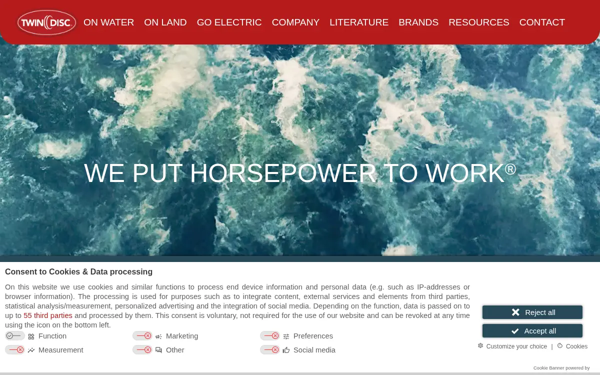 Homepage of Twin Disc, Incorporated