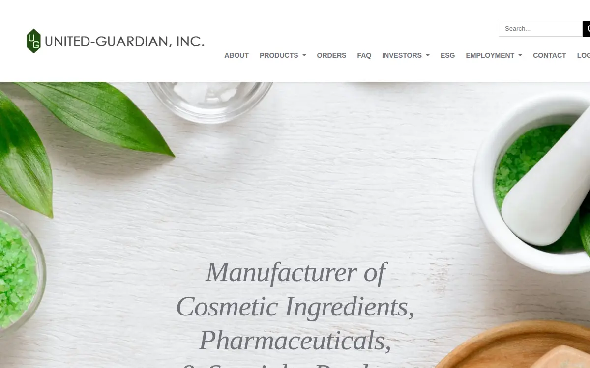 Homepage of United Guardian INC