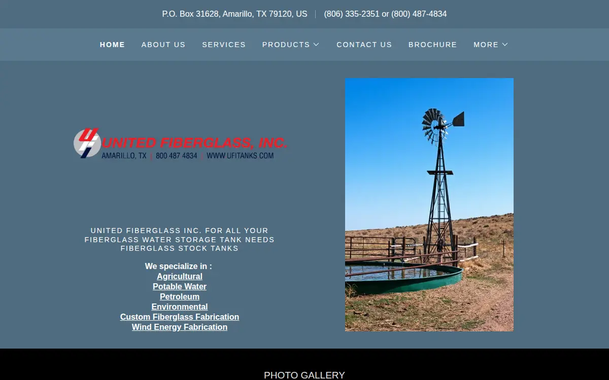 Homepage of United Fiberglass INC