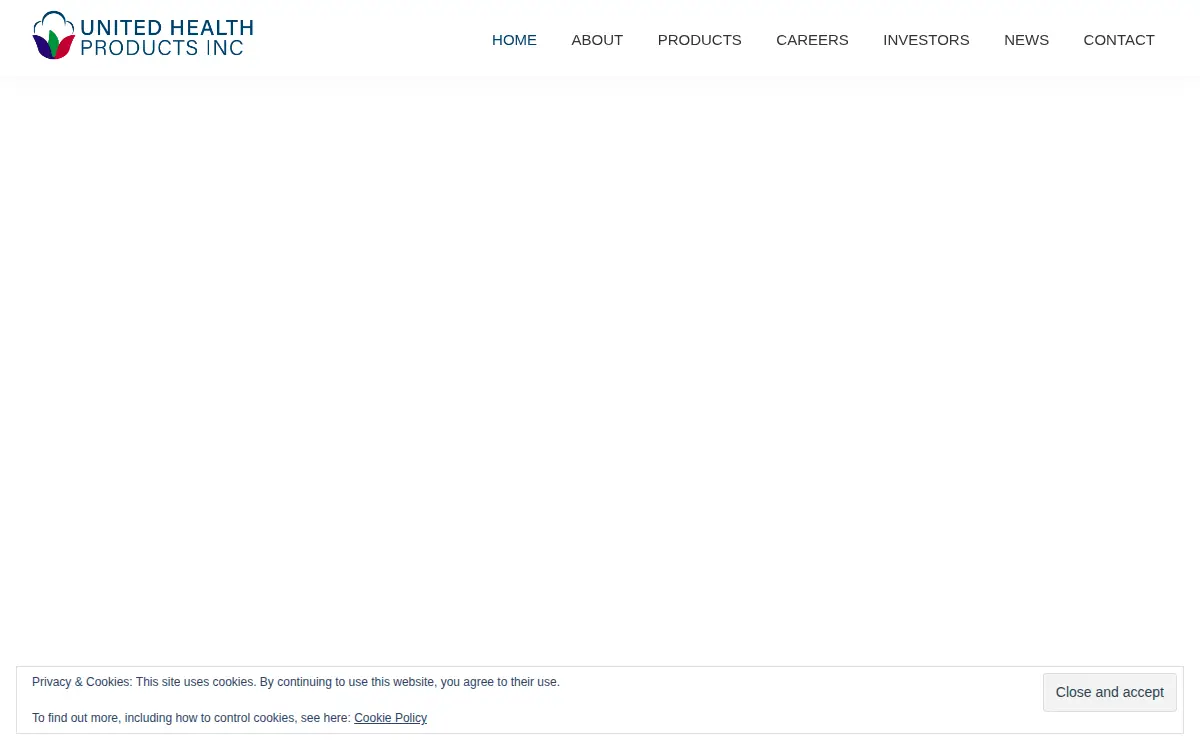 Homepage of United Health Products, INC.