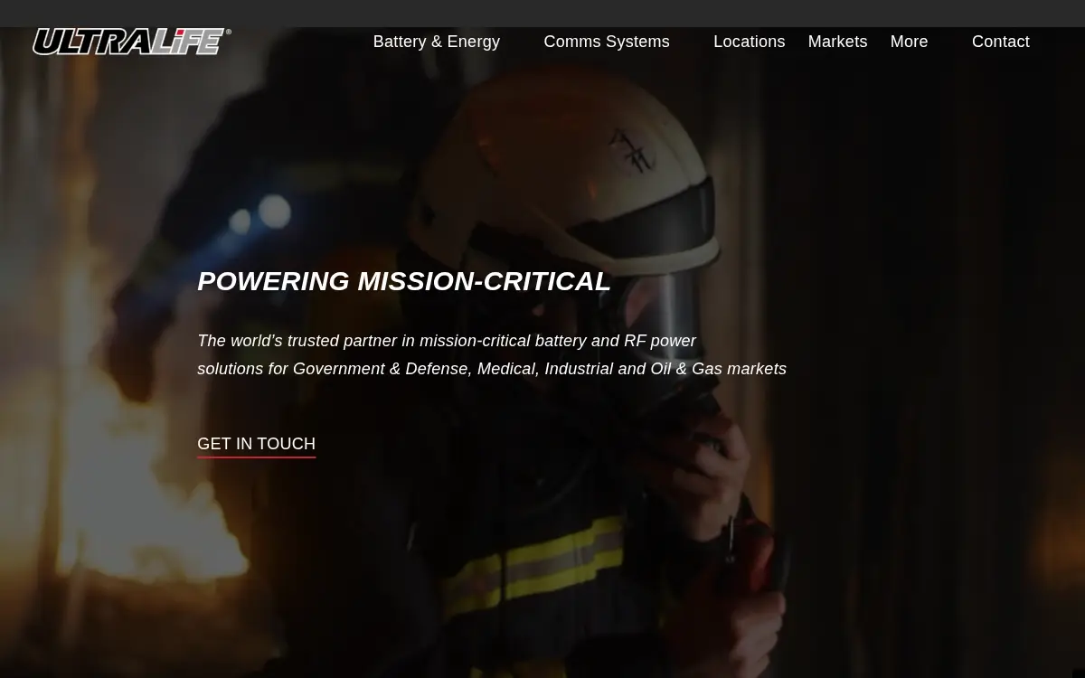 Homepage of Ultralife CORP.