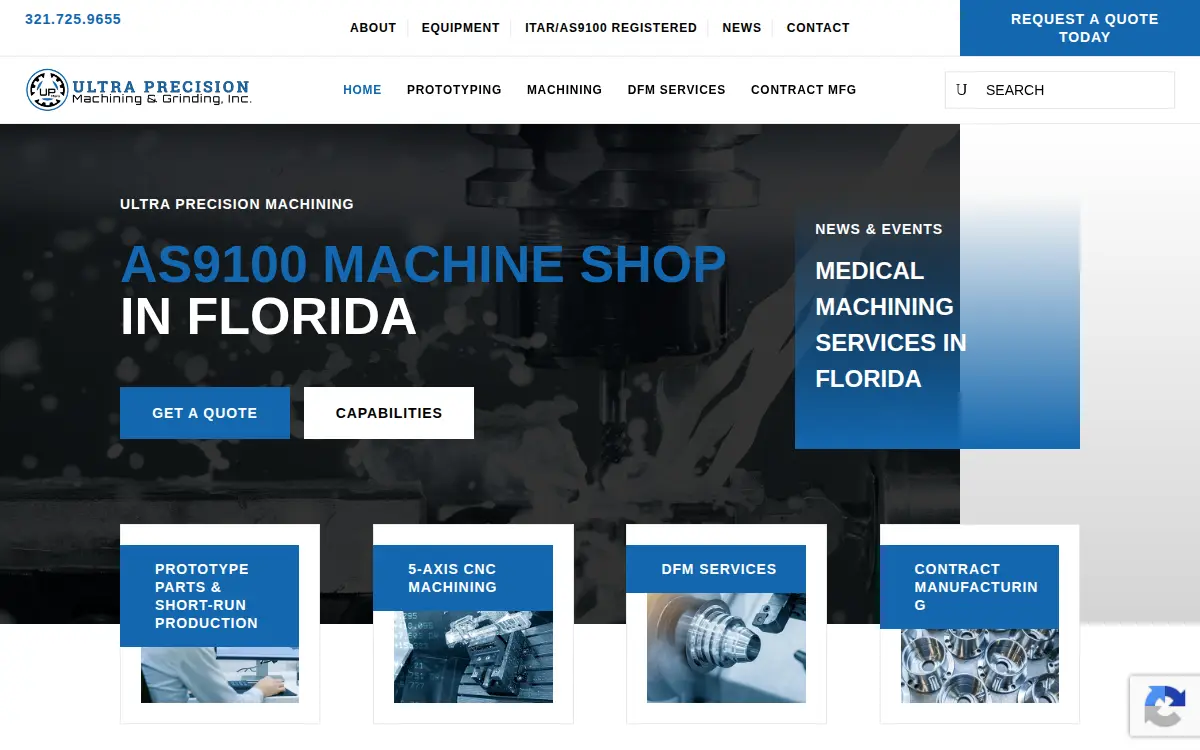 Homepage of Ultra Precision Machining & Grinding, INC.