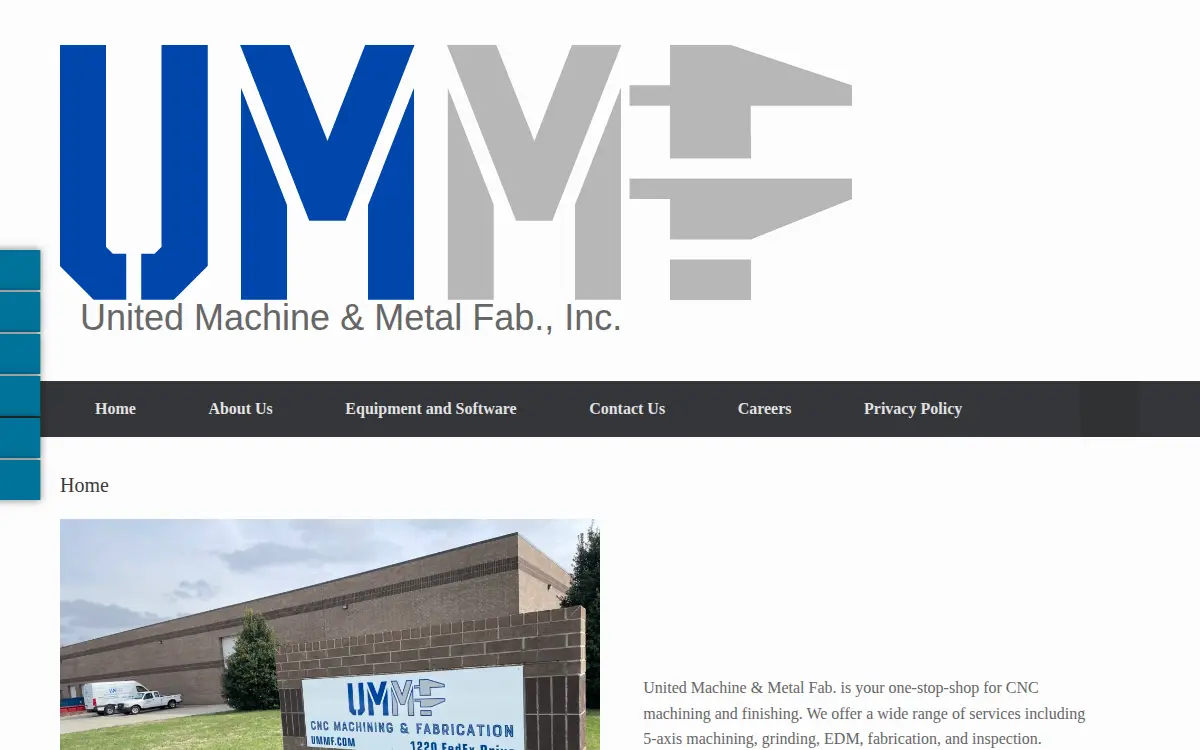 Homepage of United Machine & Metal Fab INC