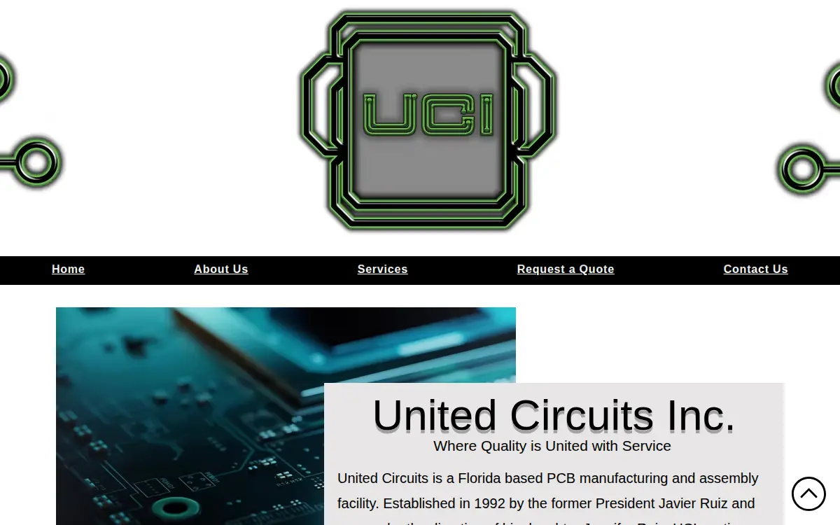 Homepage of United Circuits, INC