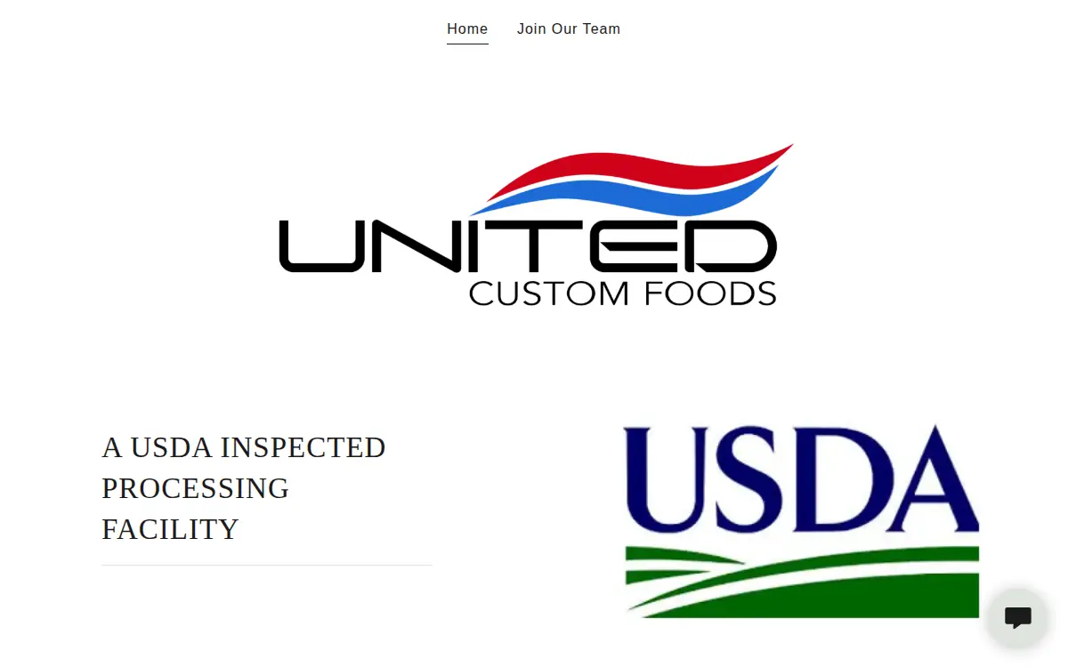 Homepage of United Custom Foods LLC