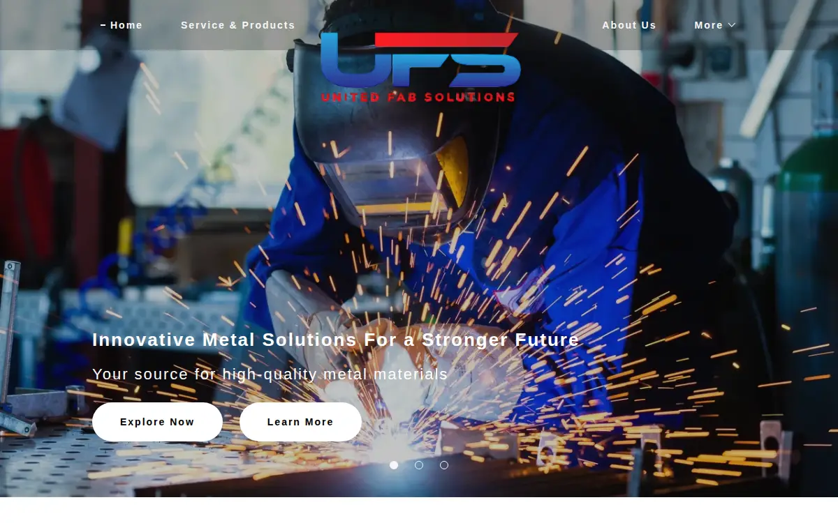 Homepage of United Fab Solutions LLC