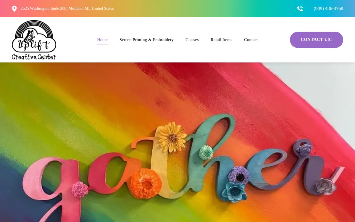 Homepage of Uplift Creative Center, LLC