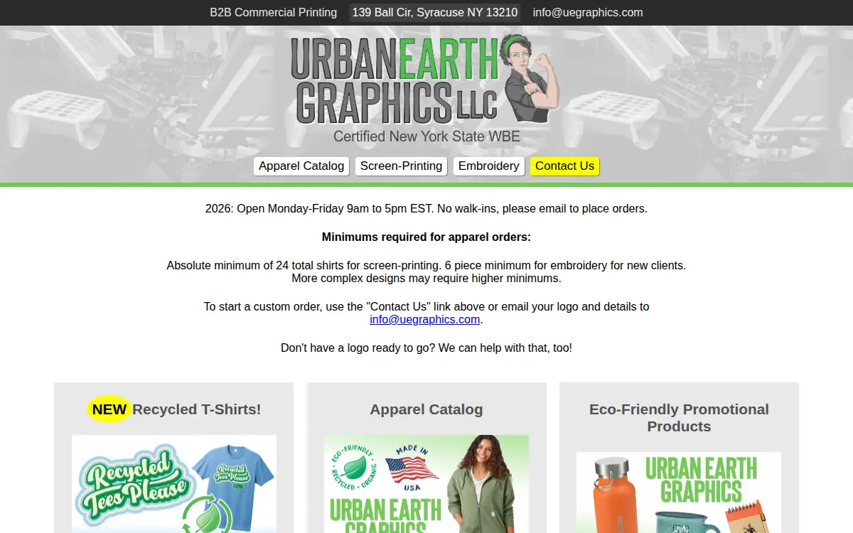 Homepage of Urban Earth Graphics LLC
