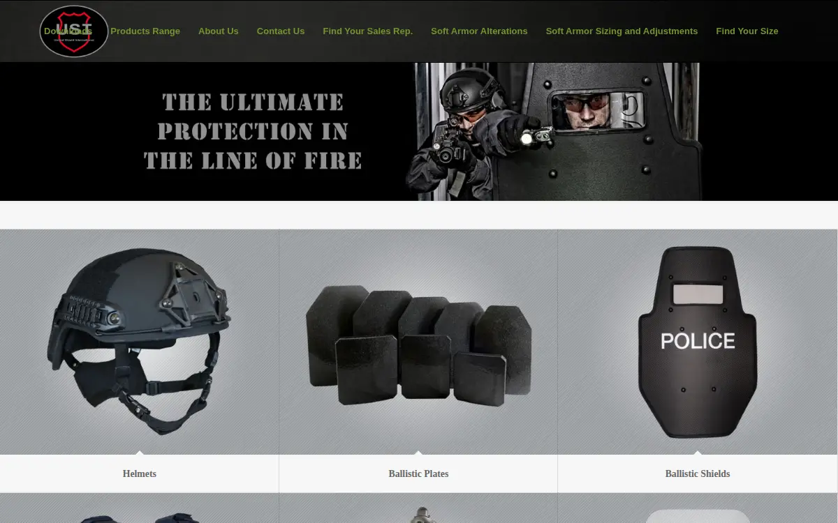 Homepage of United Shield International LLC