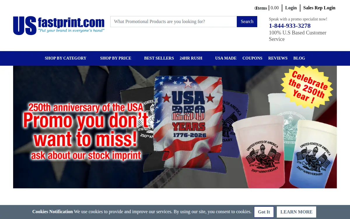 Homepage of US Fast Print, LLC