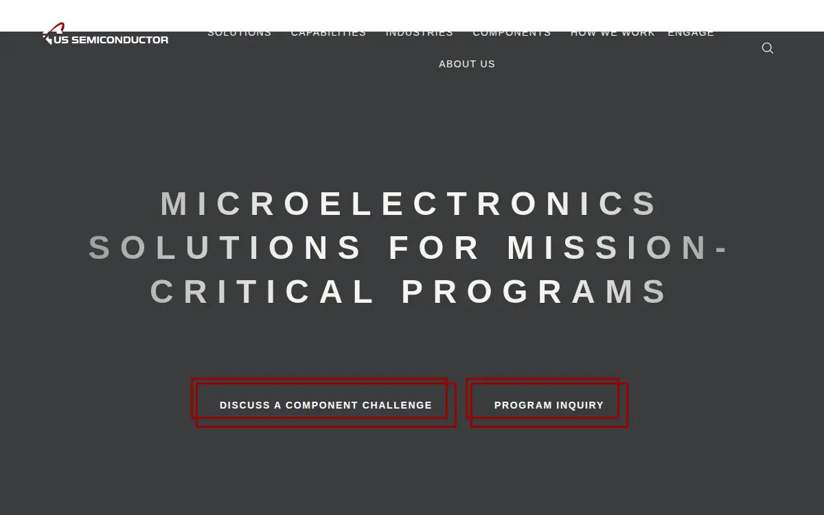 Homepage of US Semiconductor, LLC