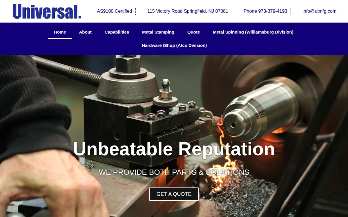 Homepage of Universal Tools & Manufacturing CO.