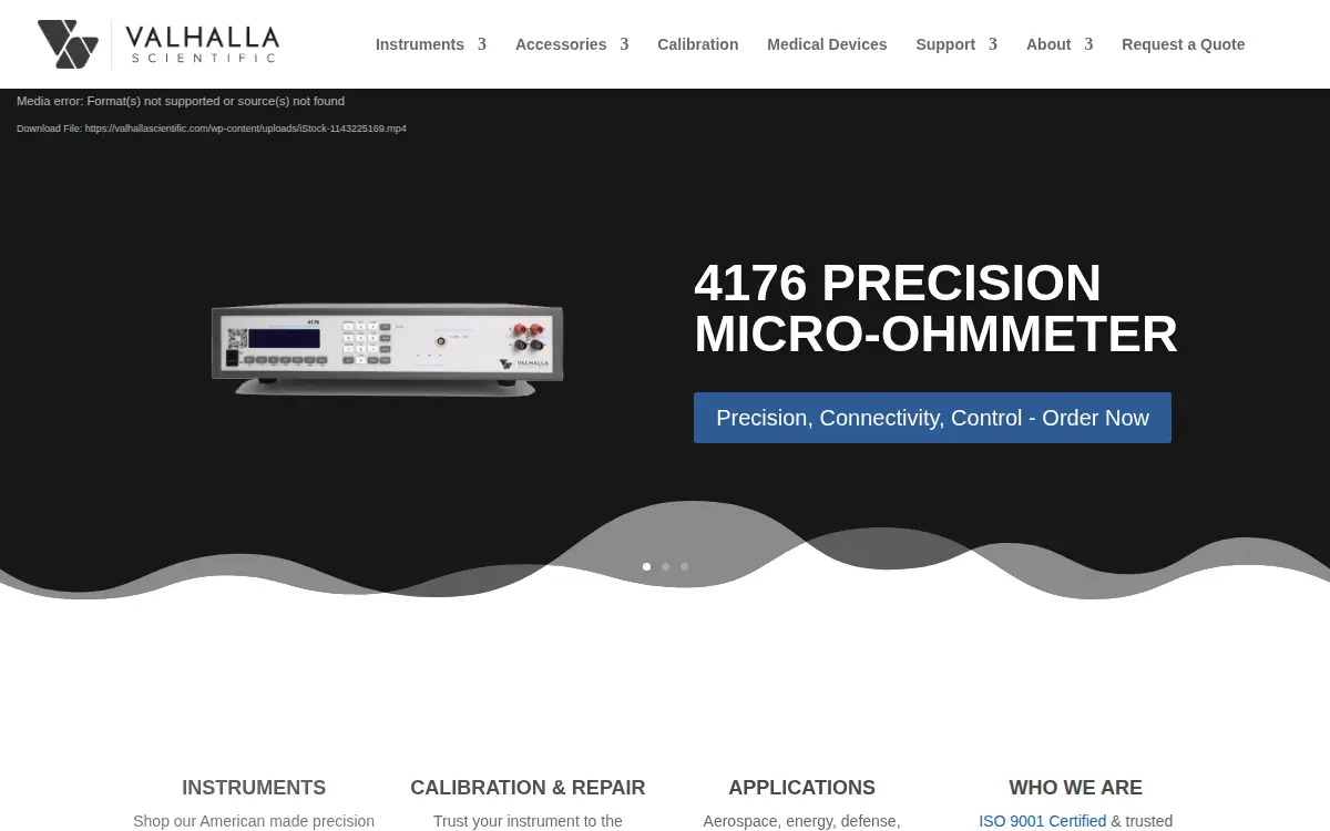 Homepage of Valhalla Scientific