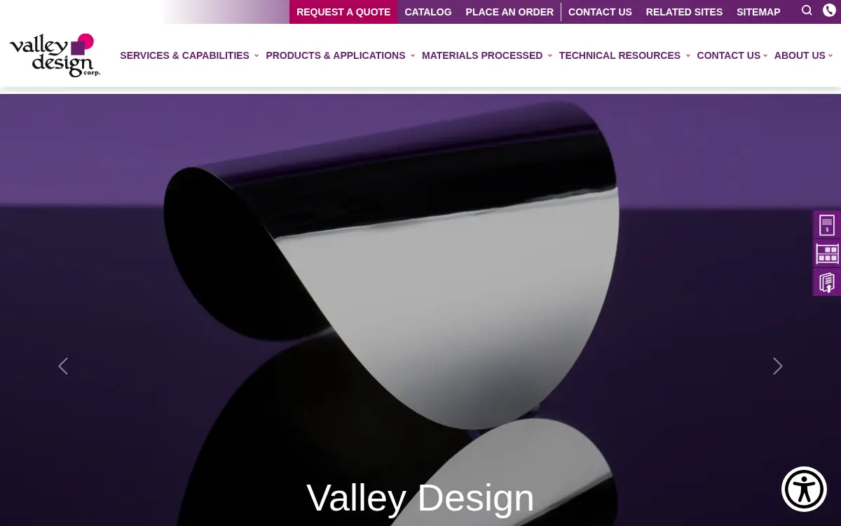 Homepage of Valley Design CORP