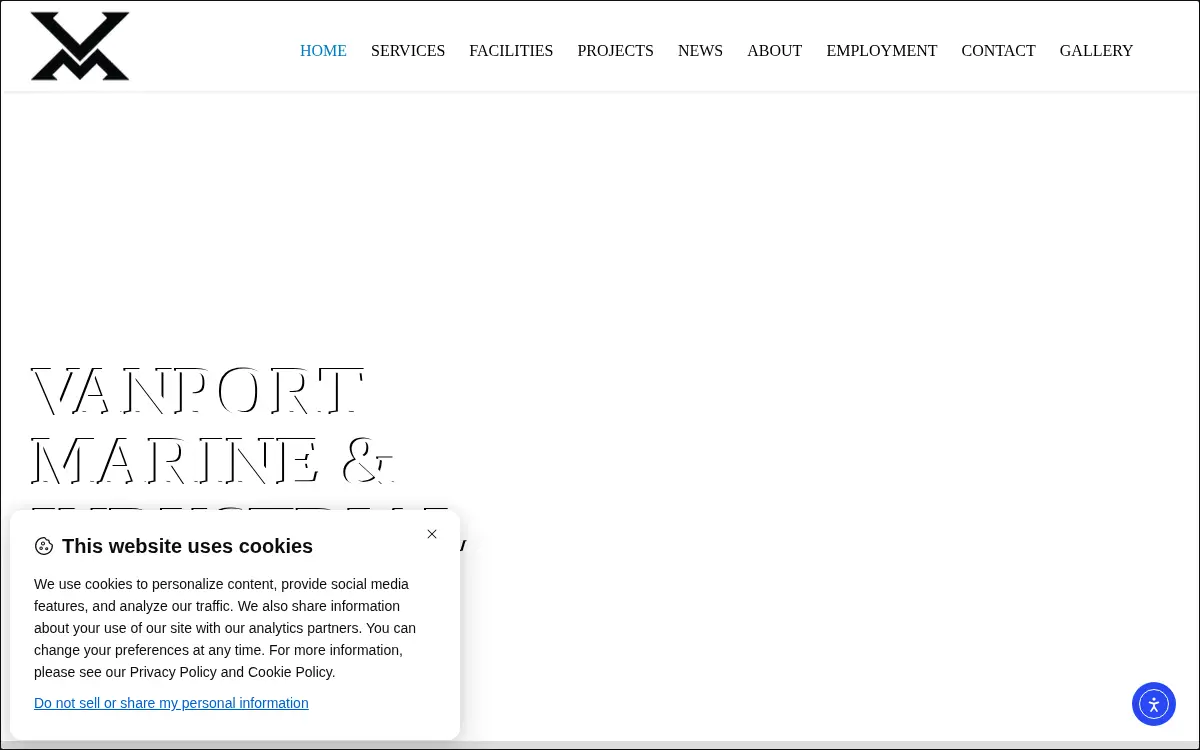 Homepage of Vanport Marine, INC.