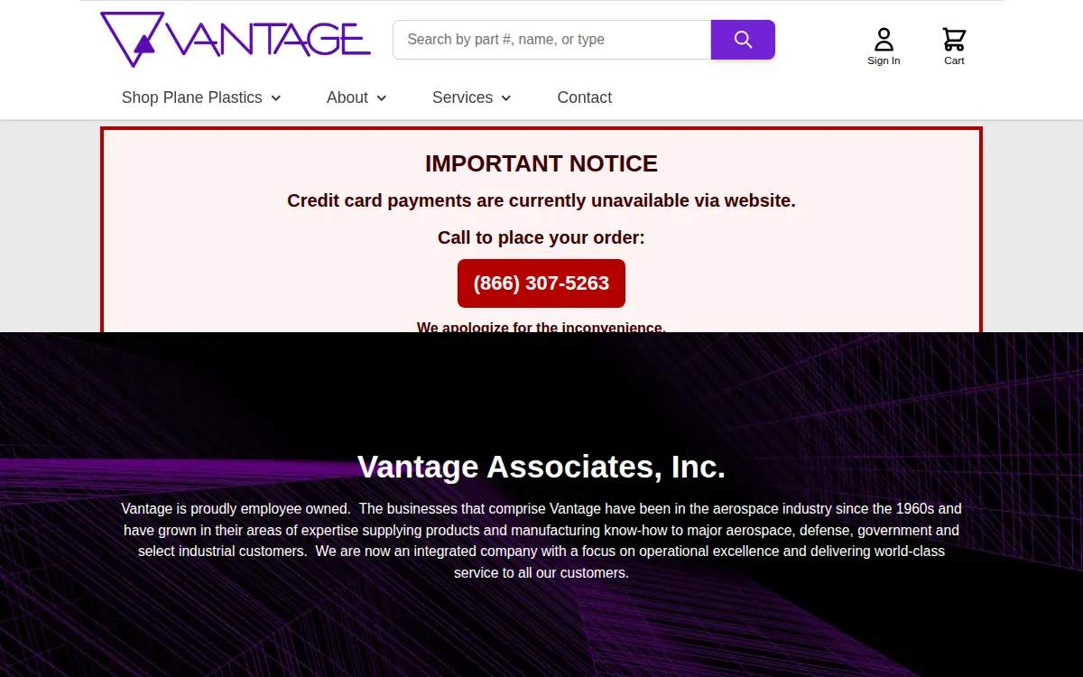 Homepage of Vantage Associates INC