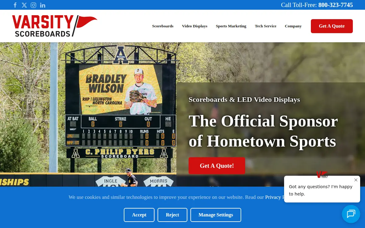 Homepage of Sportable Scoreboards INC